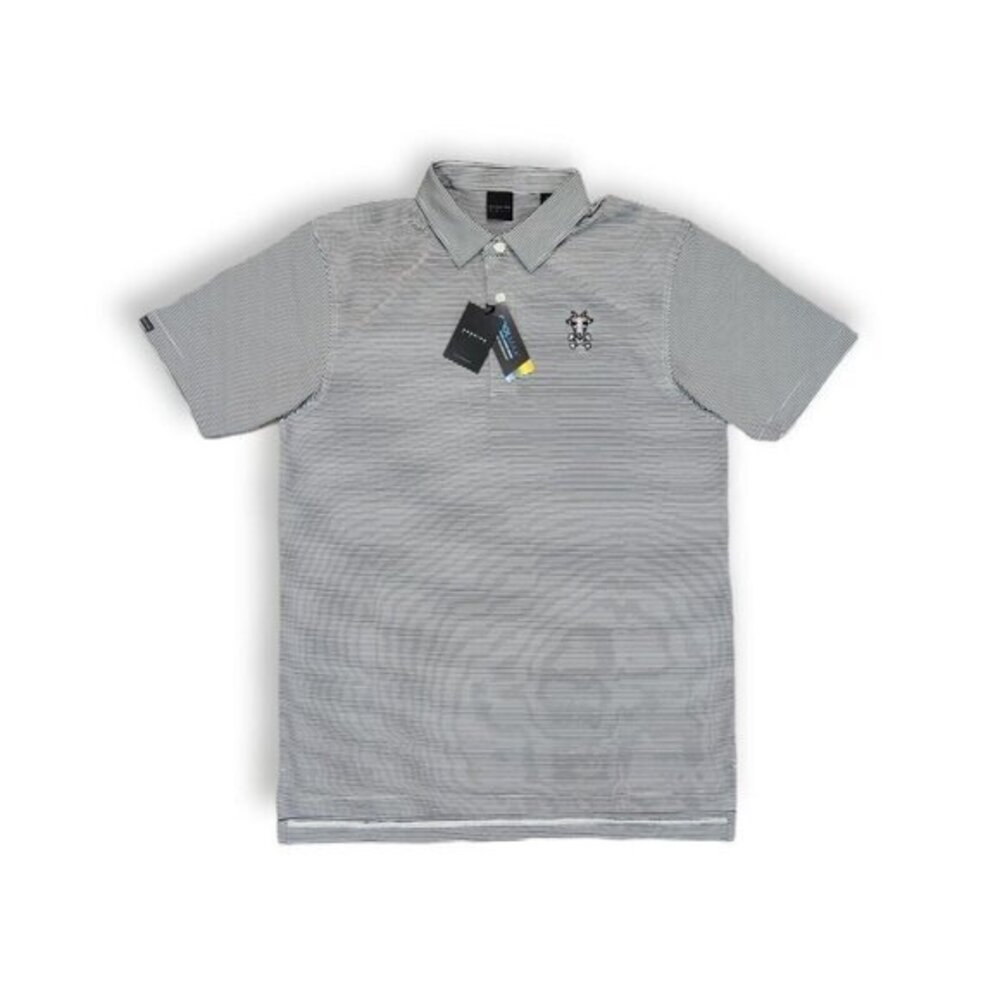 New Dunning Golf Performance Cool Max Halo White‎ Stretch Polo Shirt Mens Medium